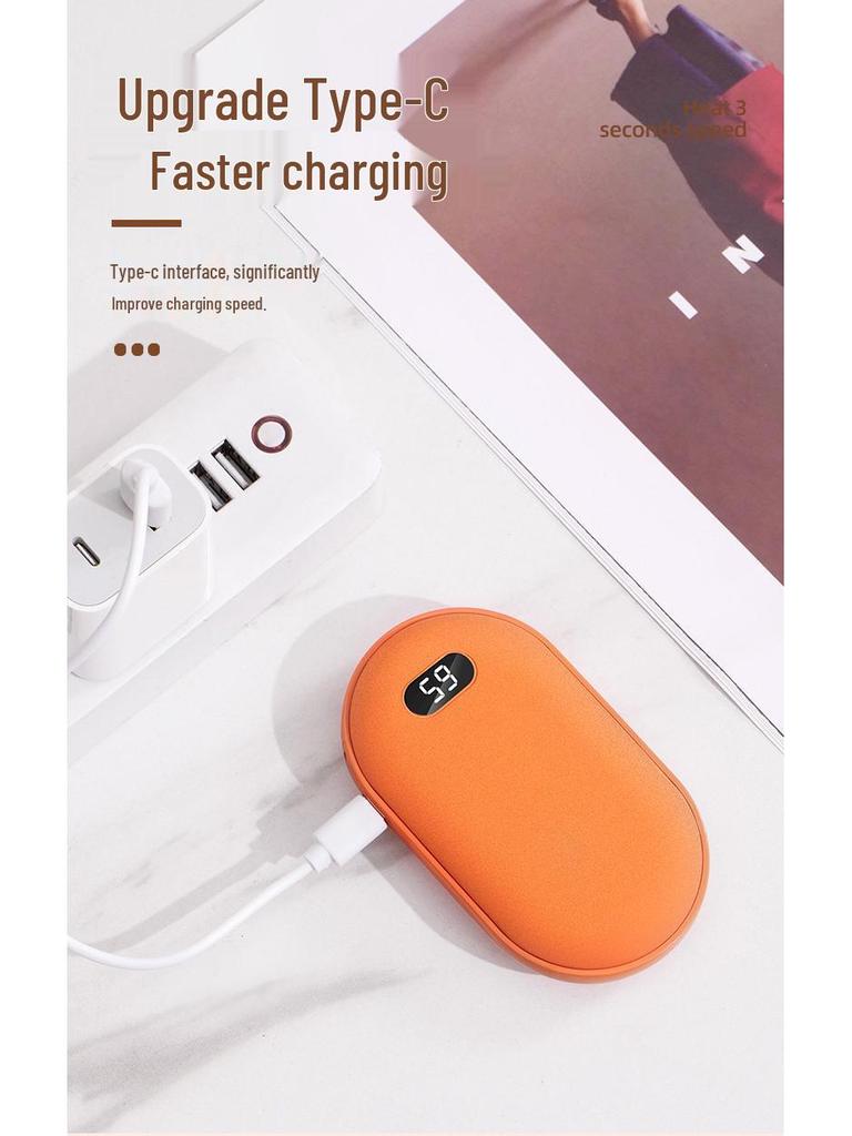 USB Rechargeable Double-Sided Hand Warmer & Power Bank - Explosion-Proof Gift