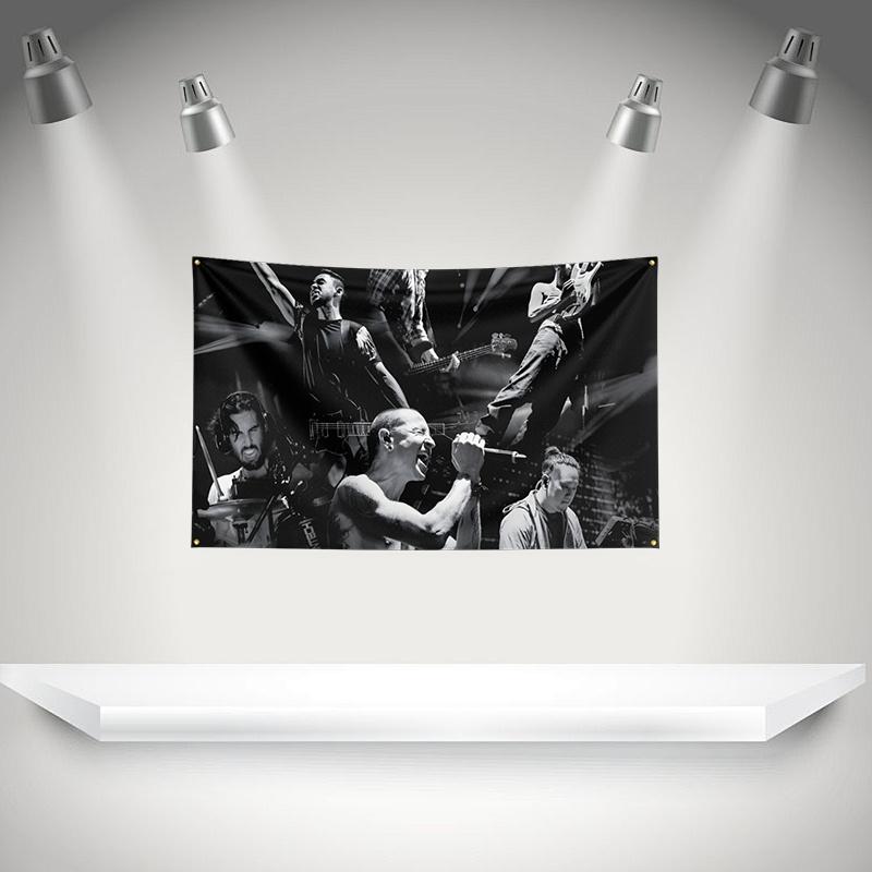 L-Linkins Park Flag Rock Music Band Banner HD Printing Tapestry Exhibition, Music Band Fans, Garage Decor
