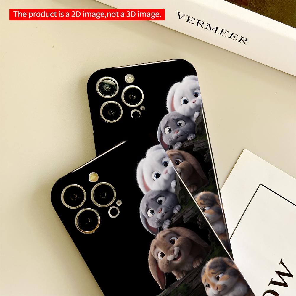Cute Bunnies Stacking On Rock Wall All Inclusive Film Hard Phone Case, Compatible with iPhone 18 Pro Max 17 16 15 14 13 12 11