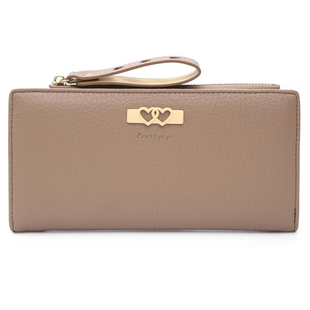 

Женская длинная складная многофункциональная сумка в форме сердца с горизонтальным дизайном на молнии коричневый