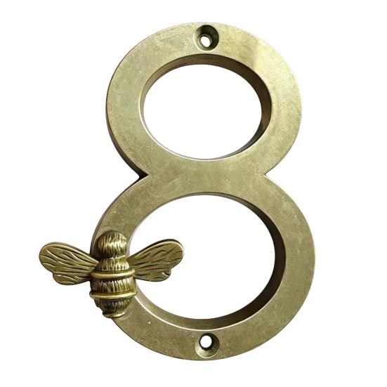 Bee House Number for Outside, Weather-proof Alloy Floating Address Numbers, Metal Number Sign for Door, Mailbox, Wall, Yard