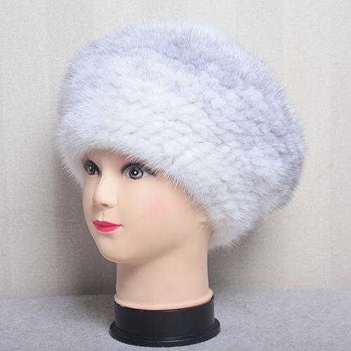 Fashion Lady Winter Warm Knit Caps Women Mink Hats Berets Luxury Women Real Natural Mink Fur Hat Beanies Real Fur Berets Hat
