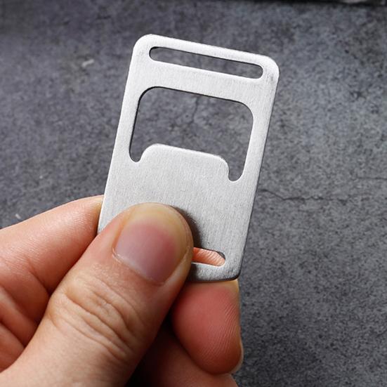 2Pcs Bottle Opener Labor-saving Stainless Steel Outdoor Camping Webbing Buckle Design Bottle Opener Kitchen Tool