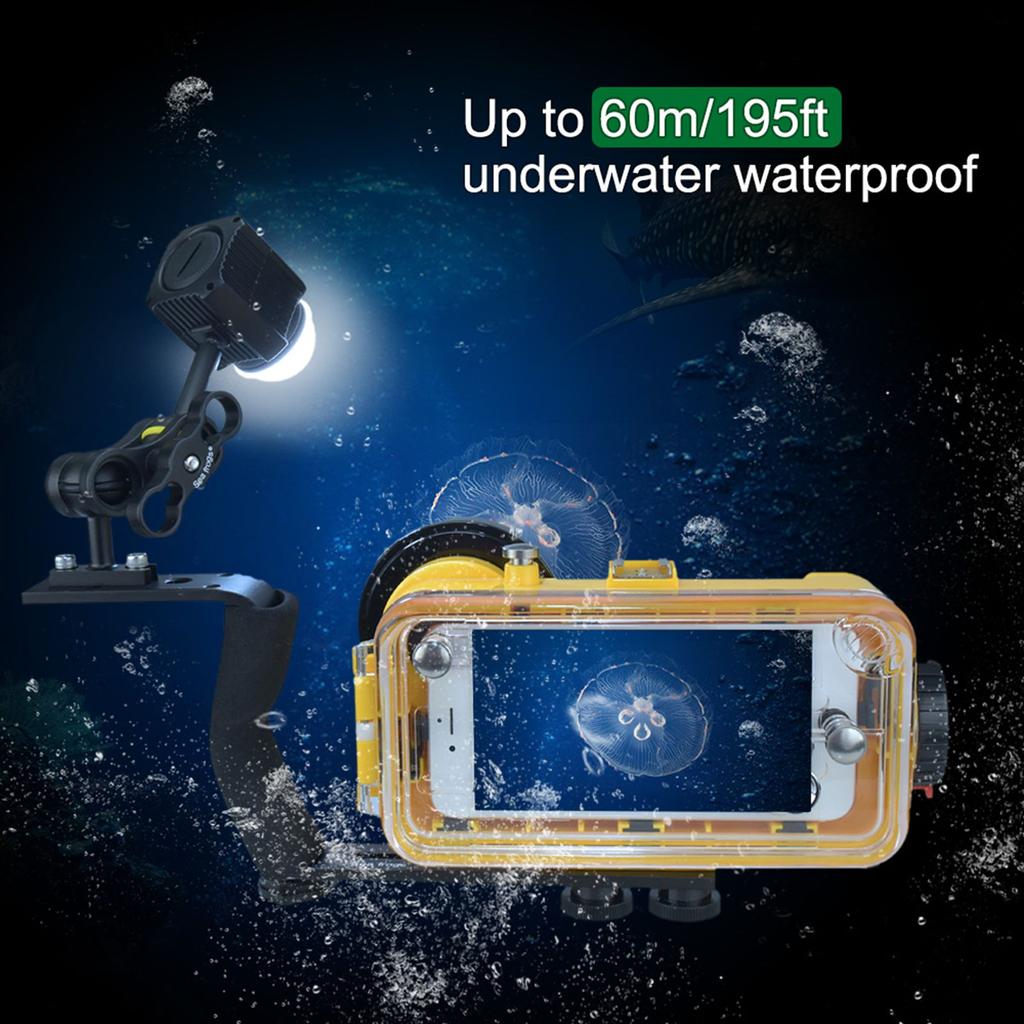 Mini Rechargeable LED Video Light Diving Photography Lamp Underwater 60M Waterproof IPX8 Camping Lighting for DJI Drone