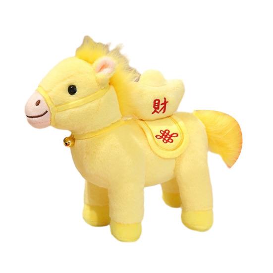 Poupée Cheval Jouet en Peluche Décoration Nouvel An Chinois 2026 Cheval Porte-Bonheur Ornement Zodiaque pour Décoration de Fête à la Maison