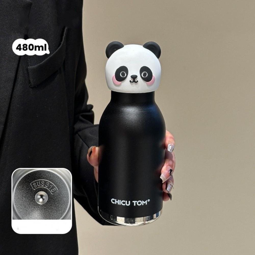 Cartoon Animal Shapes Insulated Water Bottle 480ml Vacuum Insulated Bottle  for Daily Use