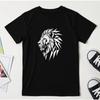 Kids Geometric Lion Head Print Crewneck Breathable Summer Short Sleeve Tee