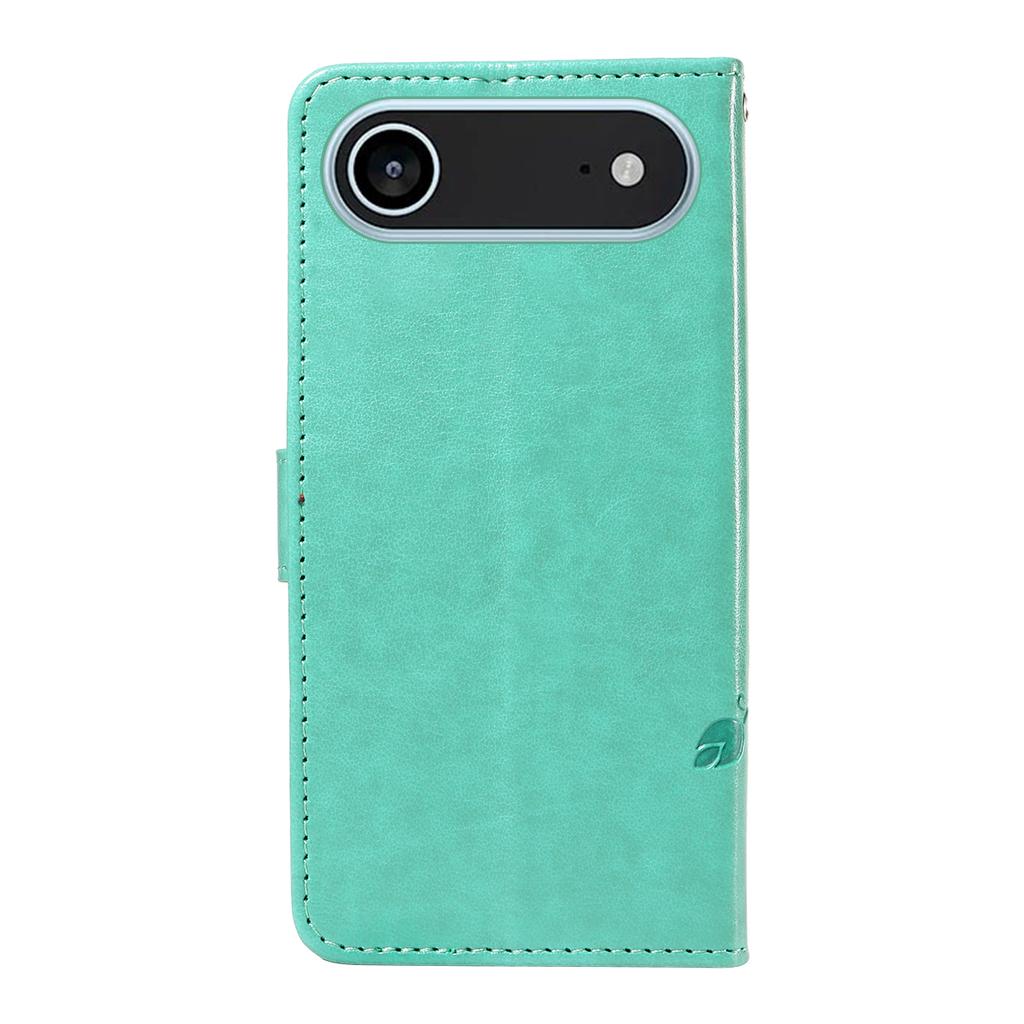 For iPhone 17 Air PU Leather Cases Flower Pattern Wallet Stand Phone Cover with Strap