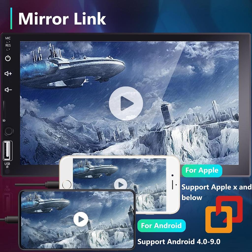 Car Audio 2 Din Car Stereo CarPlay & Android Auto, Hodozzy Chiker Stereo Bluetooth