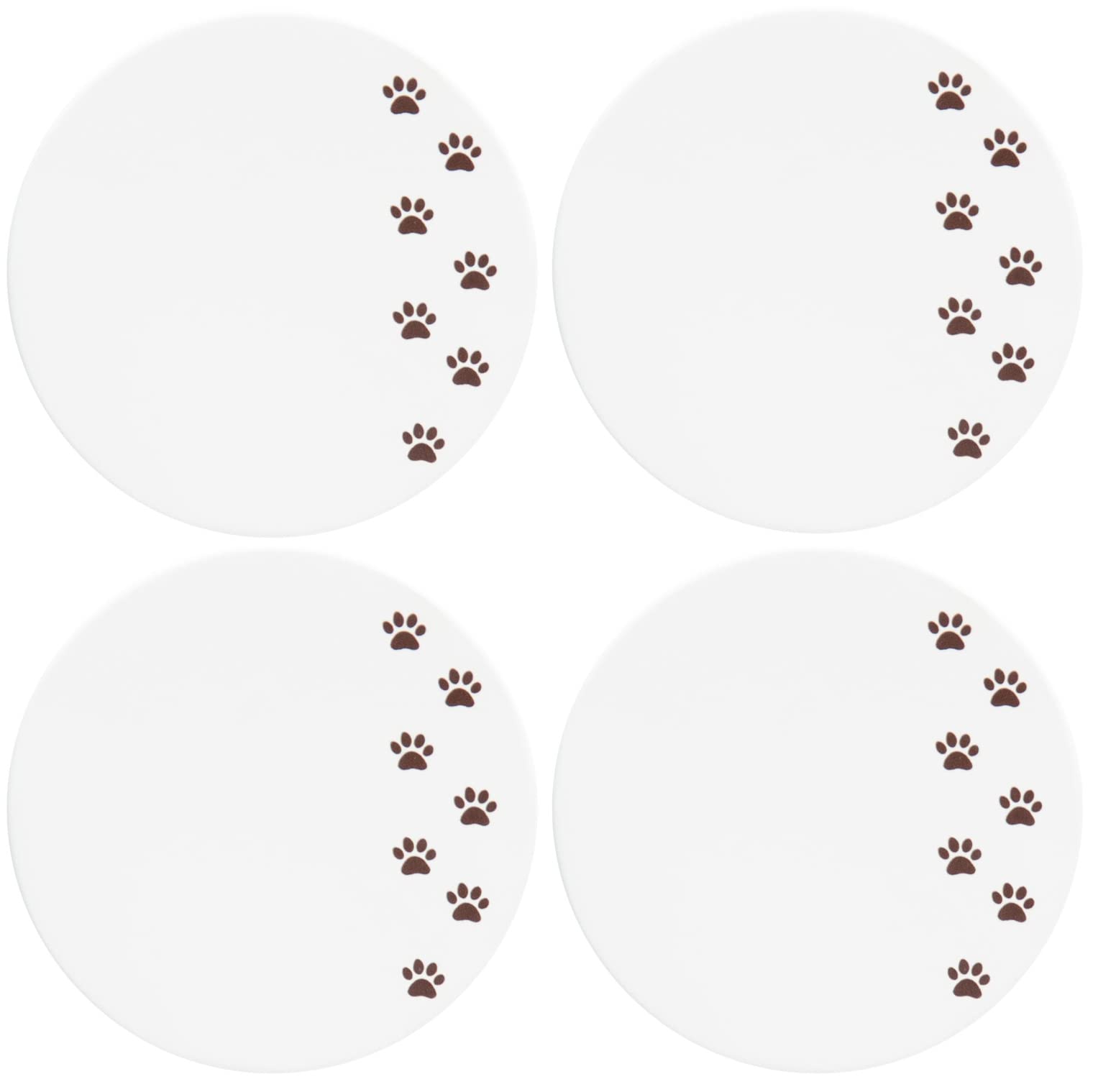 

Diatomaceous Earth Cat Set of 4 Coasters, Design, белый