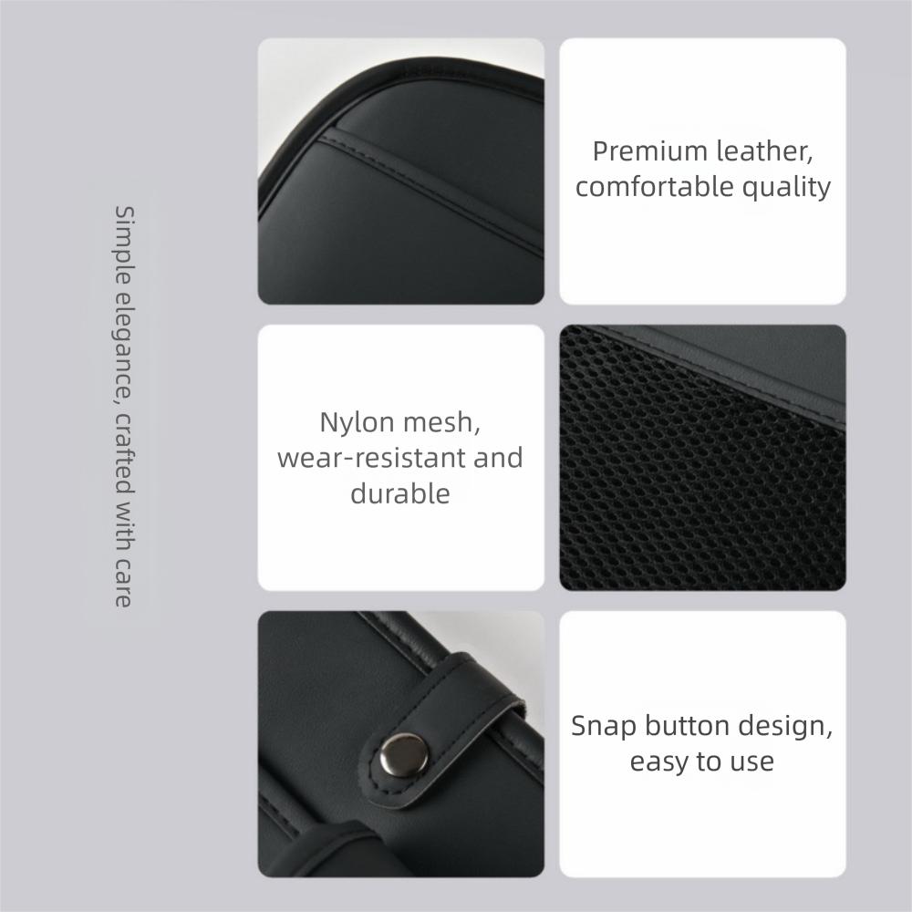 PU Leather Car Seat Back Organizer Multi-functional with Foldable Tray Backseat Storage Bag Portable Hanging Organizer