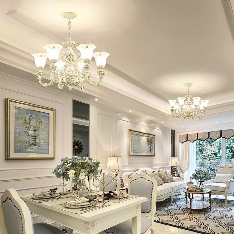 European Retro Resin Chandelier for Living Room, Restaurant, or Bedroom - Warm Atmosphere and Unique Style