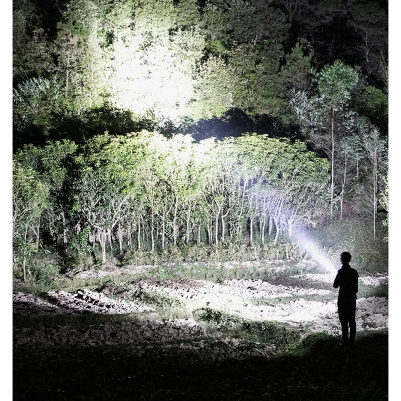 2*XHP50 Super Bright LED Camping Spotlight Fishing Flashlights with Side Light Waterproof Floodlight USB Rechargeable Flashlight