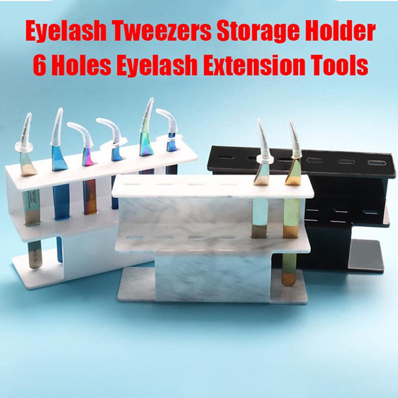 

Стойка для хранения пинцетов для ресниц, 6 отверстий, подставка для ногтей, держатель для татуировок, полка для инструментов