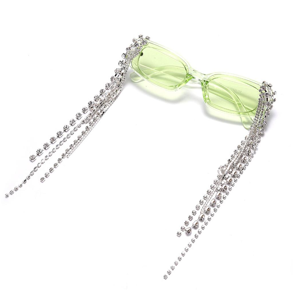 Crystal Sunglasses Anti-glare Sunglasses Photo Sunglasses Y2k Sunglasses Rhinestones Tassel Sunglasses Beach Sunglasses
