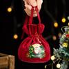 Christmas Gift Bags Christmas Velvet Gift Bag Children Drawstring Velvet Bag for Christmas Eve Apples Candy Gift Packaging