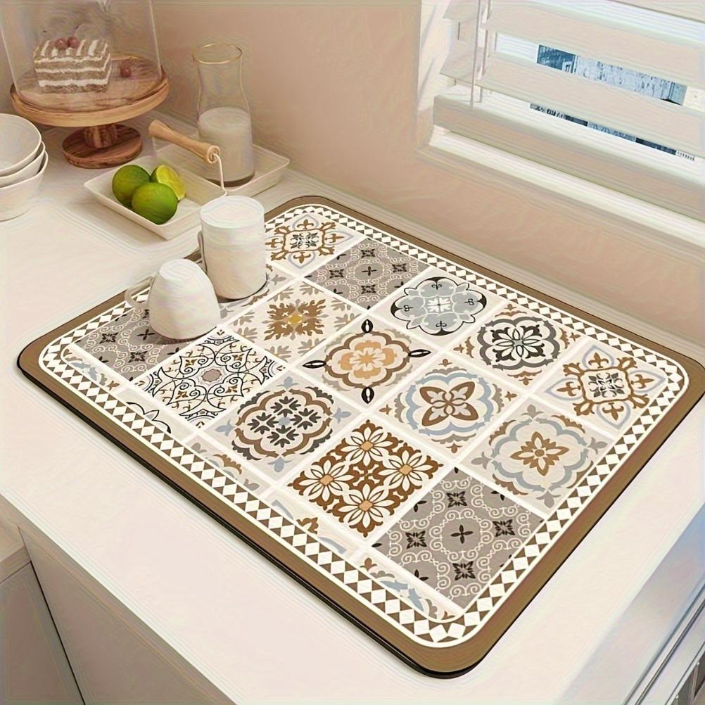 Coffee Machine Absorb Water Pad Tabletop Tableware Drying Mat Diatom Mud Kitchen Anti Slip Countertop Mat Tableware Drain Pad
