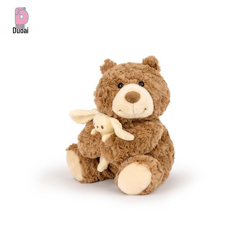 

Плюшевая игрушка Мишка с кроликом в шляпе на день рождения - Подарок на День святого Валентина для партнера 28 cm