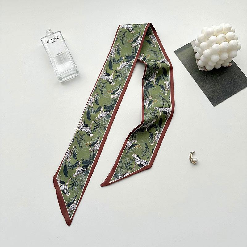 1Pc Silk Scarf Versatile Long Gift Ponytail Ribbon Temperament Bag Straps Soft Printed