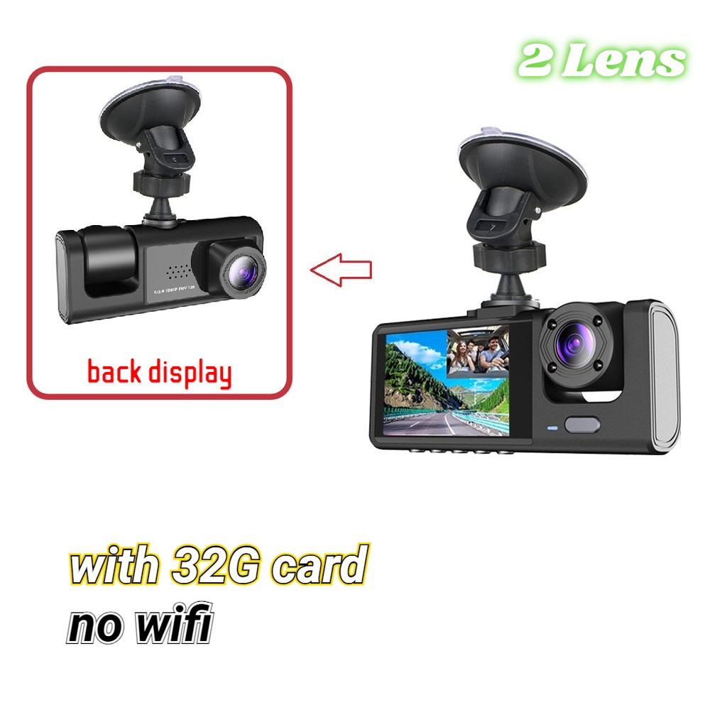 Car Dash Camera, 2-inch IPS Screen, 2/3 Lenses, Infrared Night Vision DVR Recorder, In-car DVR