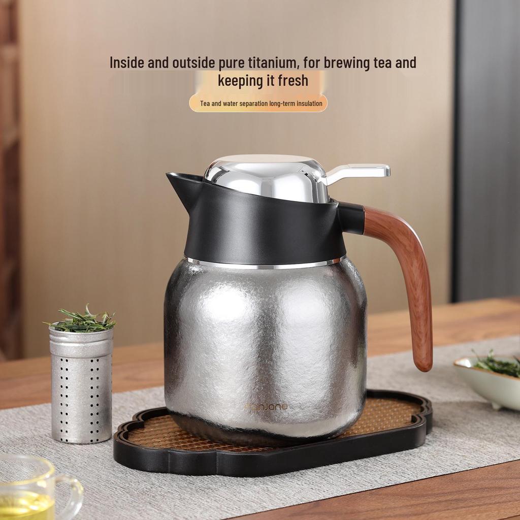 Pure Titanium Moka Pot 2025: Portable Insulated Teapot for Tea & Water Separation (White Tea & Pu-erh).