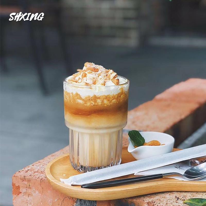 Bar Pattern Espresso Glass Latte Ice Coffee Cup American Latte