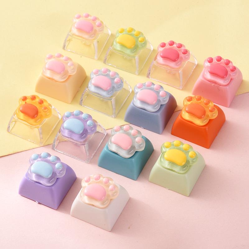 Transparent 3D Cat Paw DIY Keycap for Universal Mechanical Keyboards