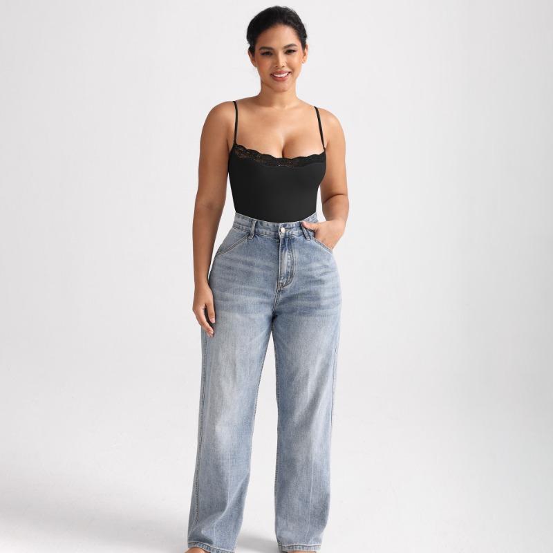 Women Sexy Lace Strappy High Stretch Tummy Control Bodysuit