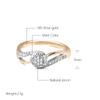 Luxury Bridal Wedding Ring Micro-Wax Inlay Natural Zircon  Rose Gold With  Color Rings For Women Vintage Jewelry