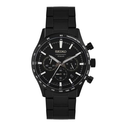 

Seiko Men s Chronograph Watch, Black, Overseas Model, SSB415P1