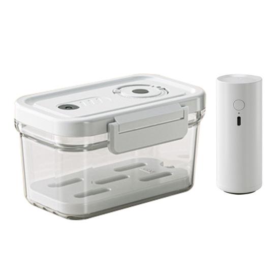 Contenitore Alimentare Ermetico Sottovuoto Elettrico Scatola Croccante Sigillata Ermeticamente con Pompa Manuale Contenitore per Alimenti Senza BPA per Frigorifero Frutta Verdura e Carne