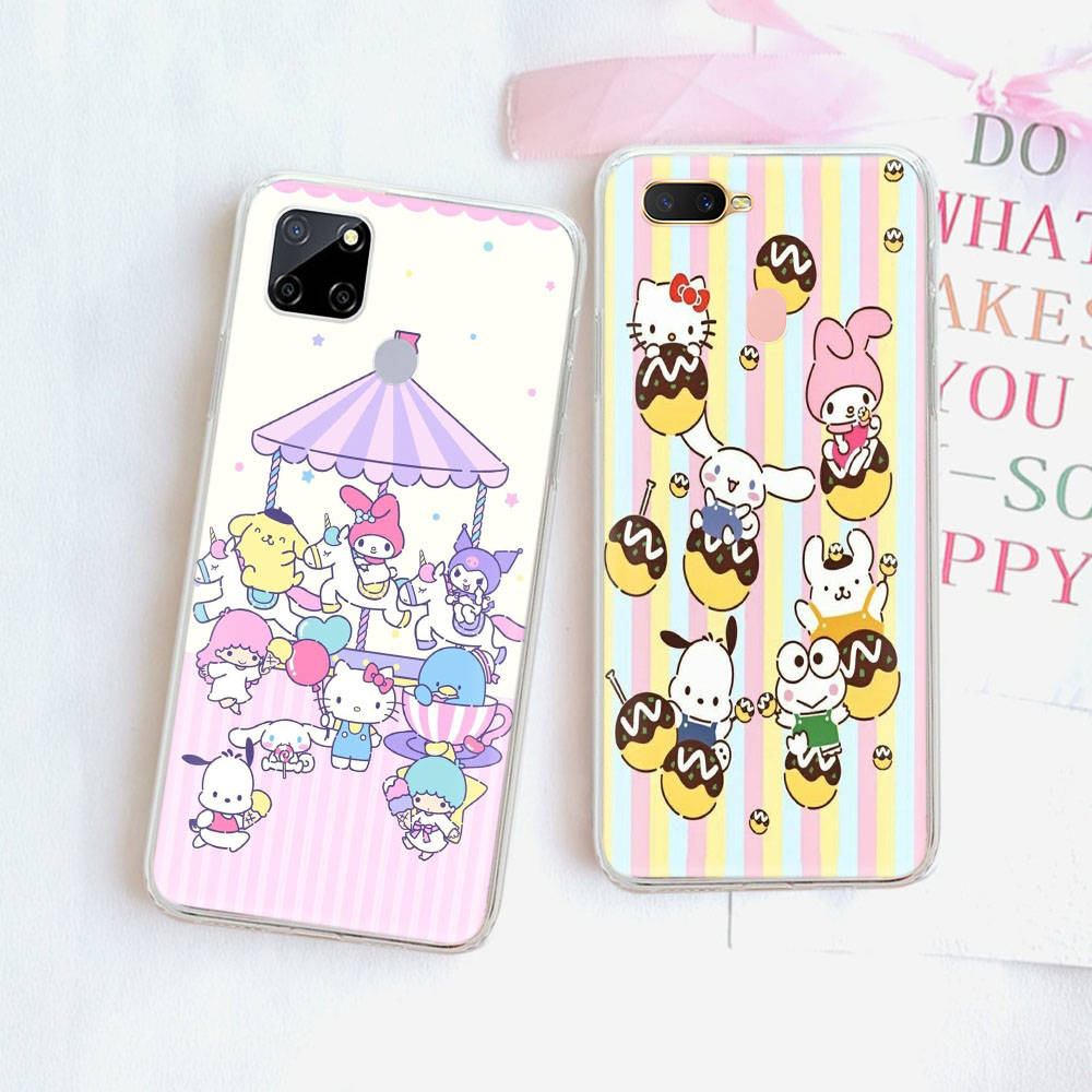 Transparent Case for Samsung A04 A14 A23 A34 A54 M23 M33 M52 M53 Realme Narzo 50 50I 50a Prime C35 C55 C30S 10 9 Pro H-32 Sanrio Characters