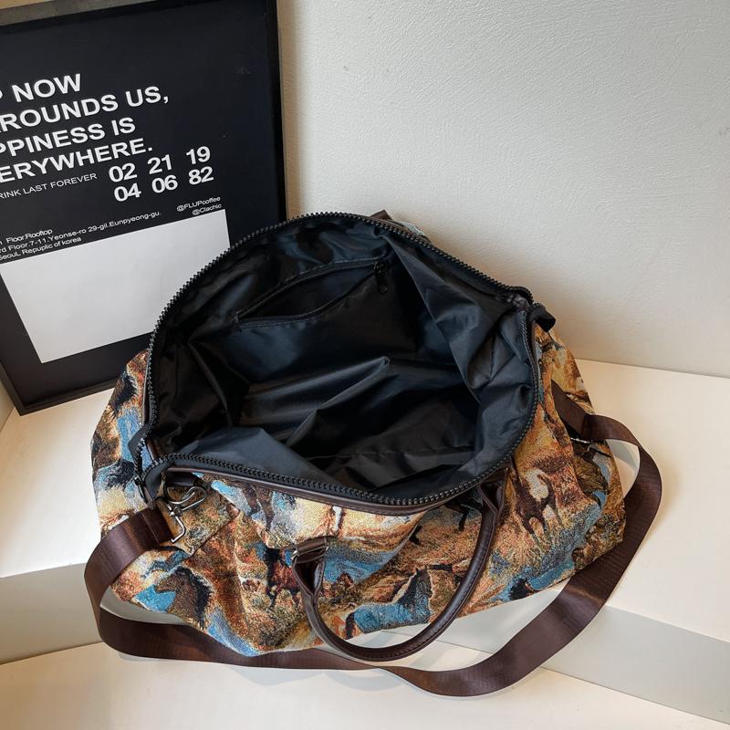 Printed Hand-Held Travel Luggage Storage Bag Large Capacity Waterproof Outdoor Sports Gym Bag for Couples