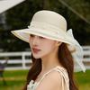 Summer Elegant Organza Fisherman Hat For Women Wide Brim Pearl Bow Sun Hat Mom's UV Protection Beach Hat 2026 New