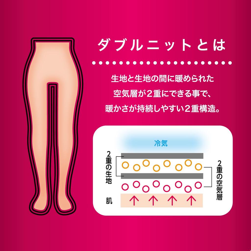 Atsugi COMFORT 180 Denier Double Knit Leggings with a Warm Air TL2236 Leggings, Layer, Women's, Black,