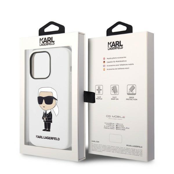 Karl Lagerfeld KLHCP14LSNIKBCH iPhone 14 Pro 6.1" hardcase biały/white Silicone Ikonik