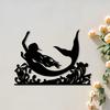 1pc Modern Nautical Mermaid Metal Wall Art Iron Statue Coastal Decor Indoor Outdoor Poolside Office Holiday Gift