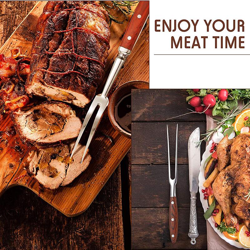 Stainless Steel Carving Meat Forks, Serving Fork for Grill BBQ Cooking, Kitchen Outdoor Tool