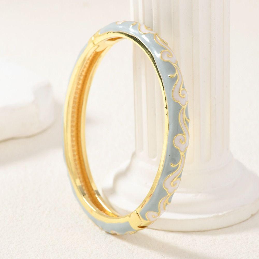 Dvojitý náramek Vintage Cloisonne náramek Tradiční dámský náramek šperky dárky