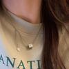 Light Luxury and Niche Design Three-dimensional Smiling Face Square Necklace New Personalized and Fashionable Super Immortal Clavicle Chain