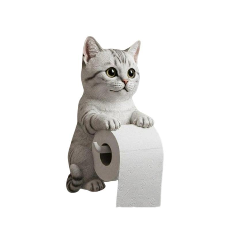 Feline Design Resin Wall Mounts Toilet Paper Holder Bathroom Storage Practical