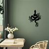 Metal Wall Art Snake Flower Sculpture Iron Home Decor Living Room Patio Gift Reptile Lovers