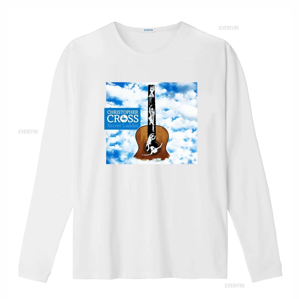 Christopher Cross Secret Ladder Guitar Dance Print T Shirt White All Sizes S 5XL Vintage Washed Stylish Unisex Stretched