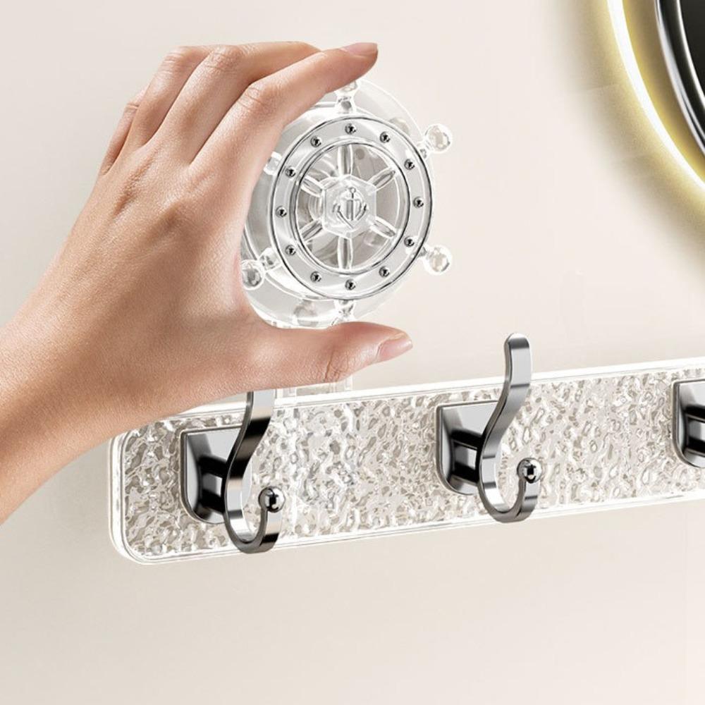 6 Hooks Rotating Suction Cup Rudder Hook Punch-Free Utensils Storage Row Hook  Kitchens