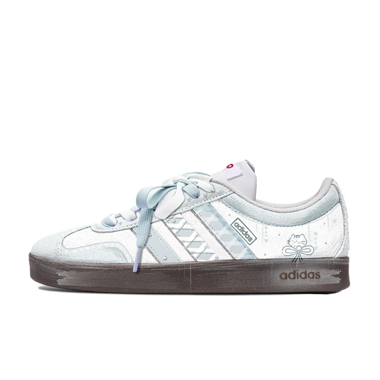 

Adidas VL COURT 2.0 Da Vinci, Ice Cream Cushioning Low top Skateboard Shoes Unisex White Cyan HQ1802(TeamM- ) 37⅓