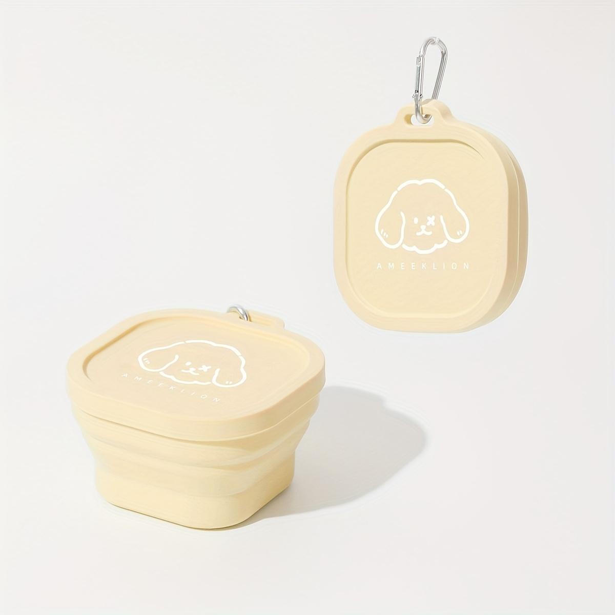 

1pc 400ml Foldable Pet Bowl with Lid Leakproof Travel Dog Bowl for Outdoor Camping/Hiking Collapsible Food Water Dish жёлтый