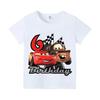 Summer Casual Cartoon Lightning McQueen Short Sleeve Tshirt Kawaii Anime Comfortable Fashion Clothes for Children Boys Girls