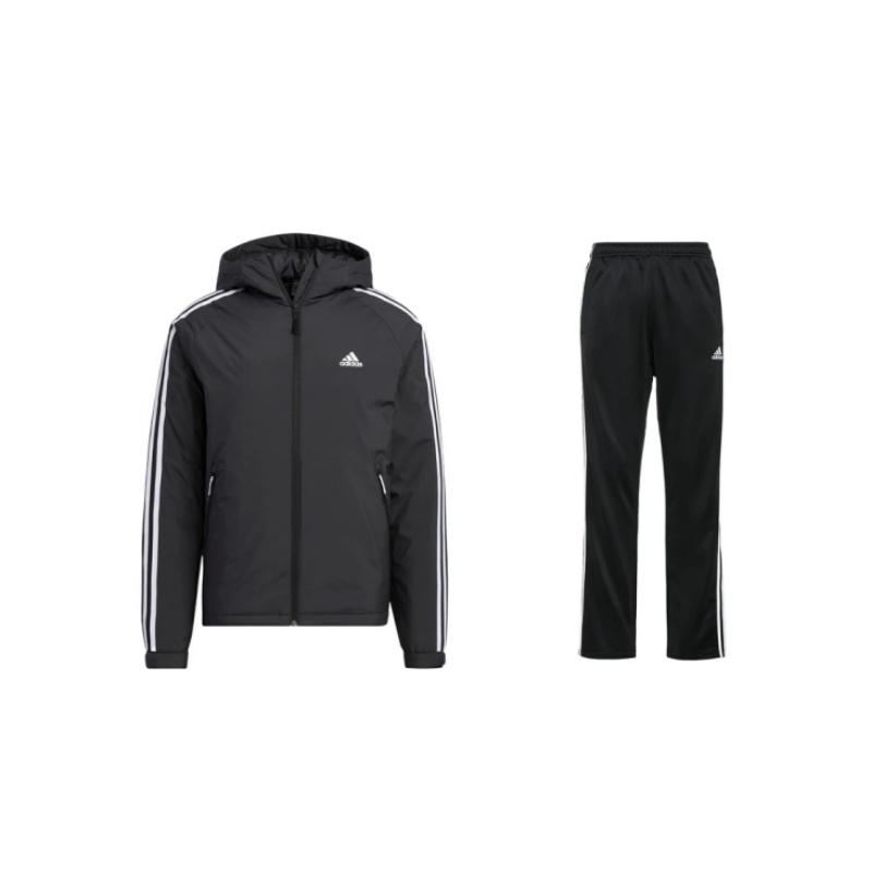 

Adidas Outdoor Solid Color Logo Print Hooded Long Sleeve Top Comfortable Mid Waist Long Pants Casual Sports Suit Unisex Sets Black HN2123+TR30PR-BW S