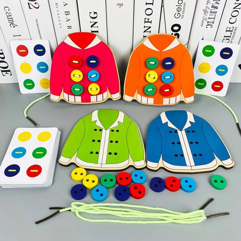 Button Threading Clothes Game: Educational Memory & Concentration Toy for Kids