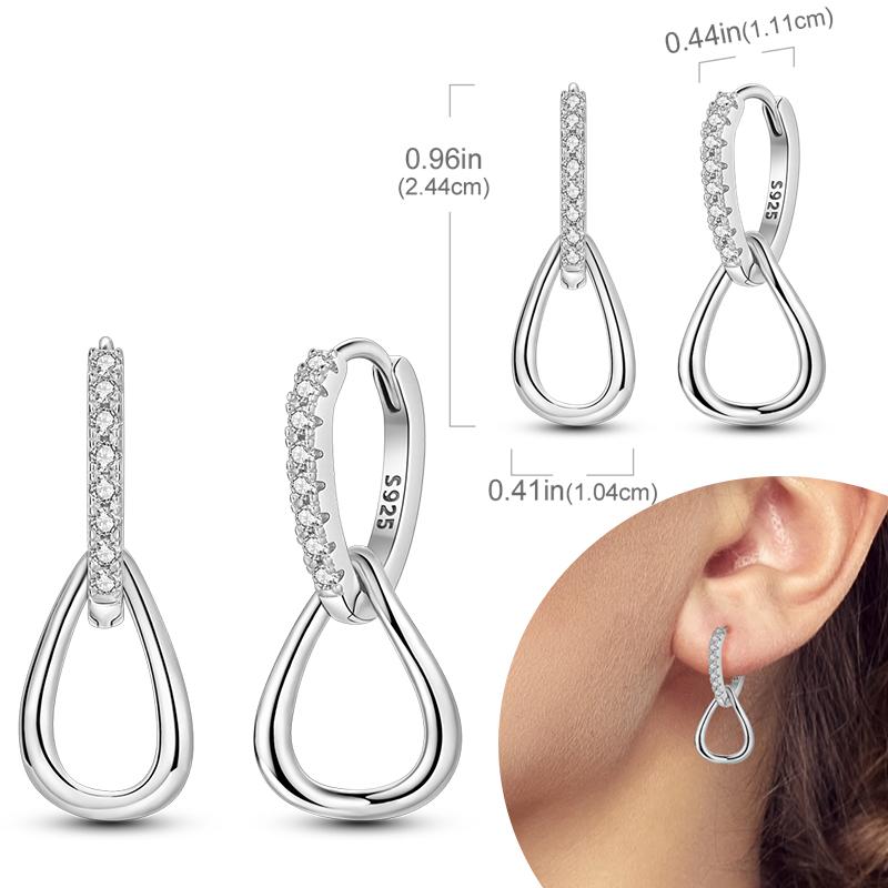 Women Earring 925 Silver Hoop Earrings Love Heart Butterfly Drop Earring Stud For Women Girls Party Jewelry Gifts